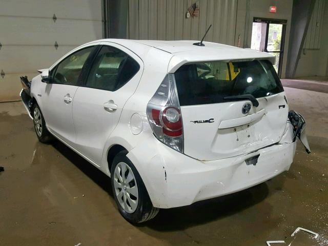 JTDKDTB34C1501073 - 2012 TOYOTA PRIUS C WHITE photo 3