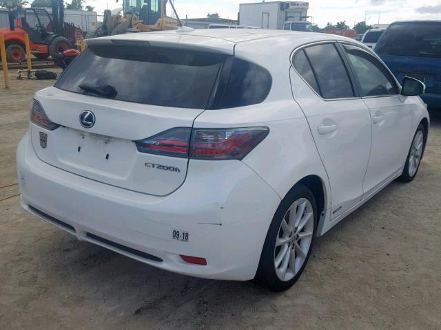 JTHKD5BH9B2037843 - 2011 LEXUS CT 200 WHITE photo 4