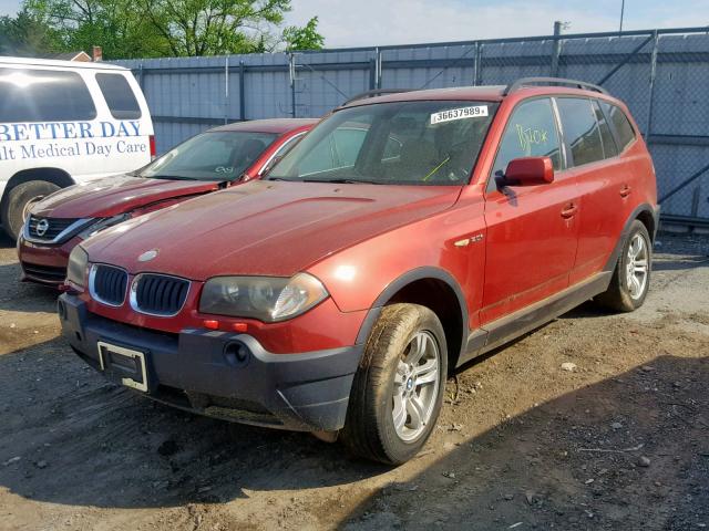 WBXPA93465WD06970 - 2005 BMW X3 3.0I RED photo 2