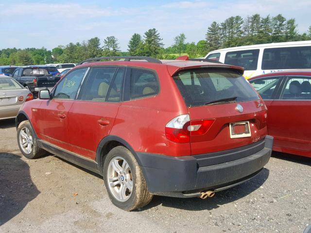 WBXPA93465WD06970 - 2005 BMW X3 3.0I RED photo 3