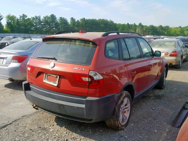 WBXPA93465WD06970 - 2005 BMW X3 3.0I RED photo 4