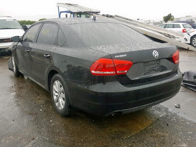 1VWAH7A30CC098896 - 2012 VOLKSWAGEN PASSAT S BLACK photo 3