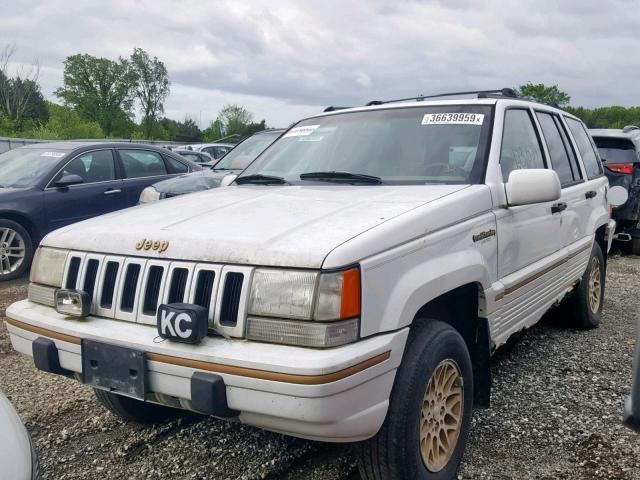 1J4GZ78S0SC545257 - 1995 JEEP GRAND CHER WHITE photo 2