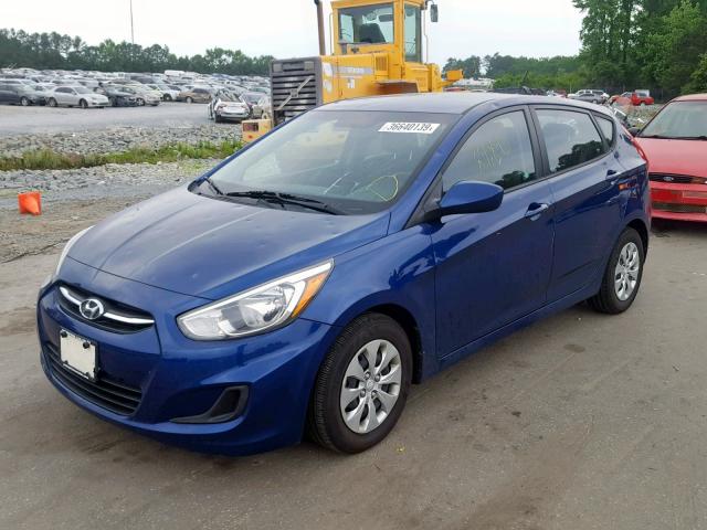 KMHCT5AEXFU225986 - 2015 HYUNDAI ACCENT GS BLUE photo 2