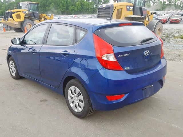 KMHCT5AEXFU225986 - 2015 HYUNDAI ACCENT GS BLUE photo 3