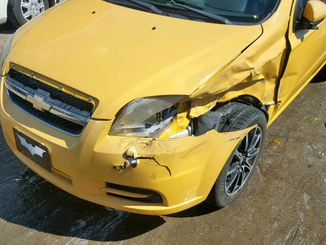 KL1TD56E39B393289 - 2009 CHEVROLET AVEO LS YELLOW photo 9