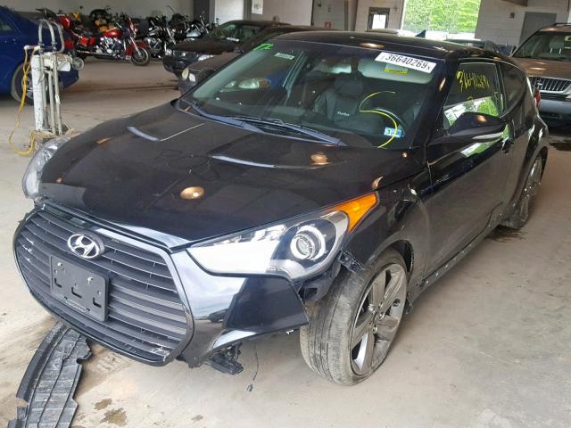 KMHTC6AE3FU229335 - 2015 HYUNDAI VELOSTER T BLACK photo 2