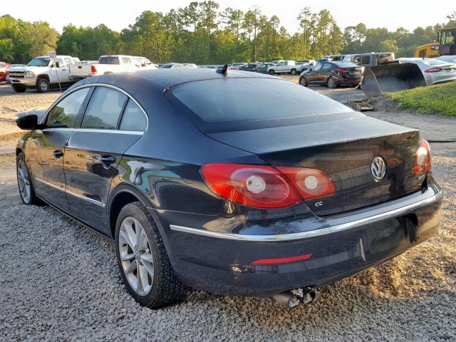 WVWHN7ANXAE543061 - 2010 VOLKSWAGEN CC LUXURY BLACK photo 3