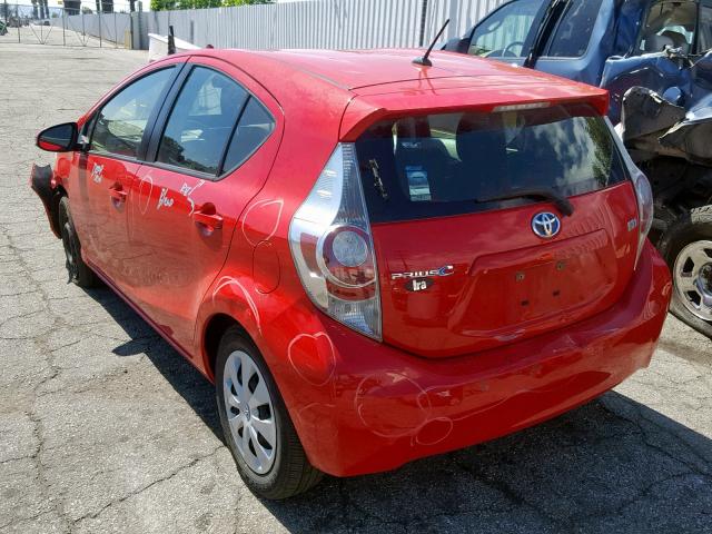 JTDKDTB35E1075946 - 2014 TOYOTA PRIUS C RED photo 3