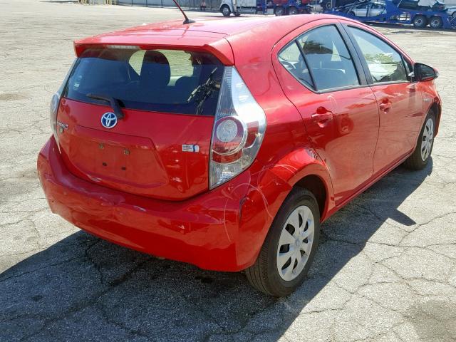 JTDKDTB35E1075946 - 2014 TOYOTA PRIUS C RED photo 4