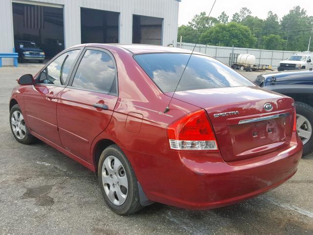 KNAFE221395655862 - 2009 KIA SPECTRA EX RED photo 3