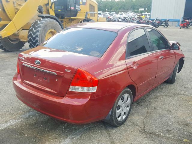 KNAFE221395655862 - 2009 KIA SPECTRA EX RED photo 4