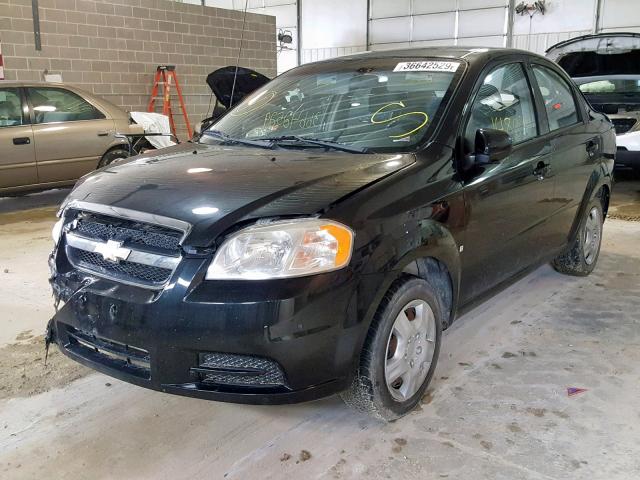 KL1TD56E59B308825 - 2009 CHEVROLET AVEO LS BLACK photo 2