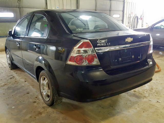 KL1TD56E59B308825 - 2009 CHEVROLET AVEO LS BLACK photo 3