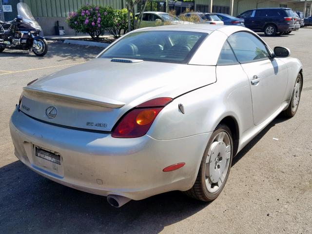 JTHFN48Y820031754 - 2002 LEXUS SC 430 SILVER photo 4