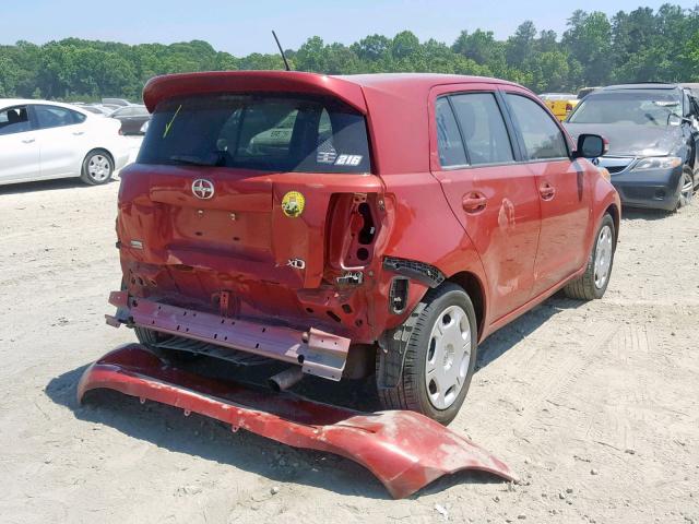 JTKKUPB47D1034354 - 2013 TOYOTA SCION XD RED photo 4