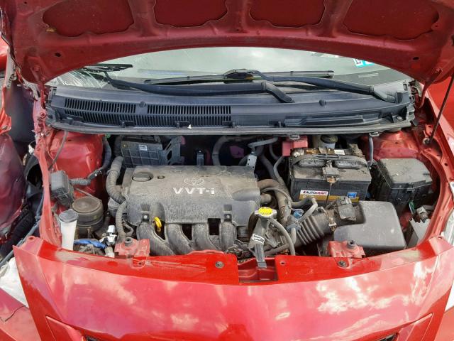 JTDBT4K30A4065066 - 2010 TOYOTA YARIS RED photo 7