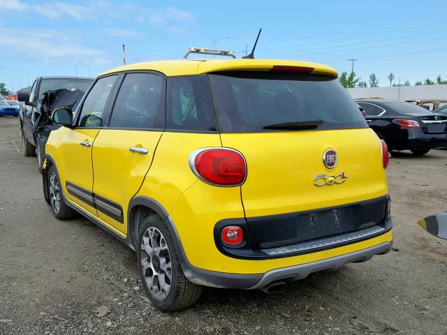 ZFBCFADH7EZ023766 - 2014 FIAT 500L TREKK YELLOW photo 3