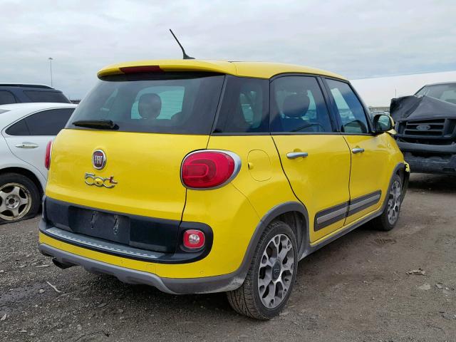 ZFBCFADH7EZ023766 - 2014 FIAT 500L TREKK YELLOW photo 4