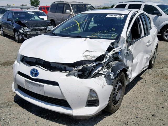 JTDKDTB35C1003285 - 2012 TOYOTA PRIUS C WHITE photo 2