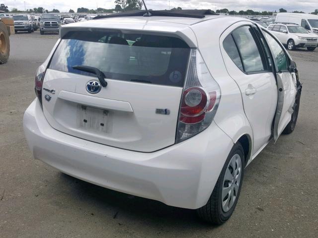 JTDKDTB35C1003285 - 2012 TOYOTA PRIUS C WHITE photo 4