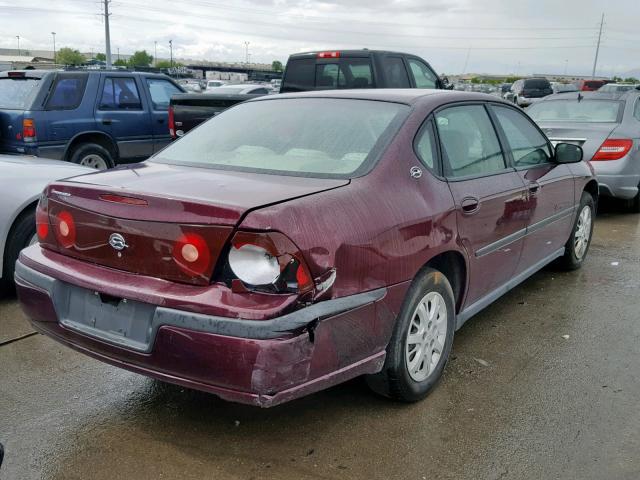 2G1WF52E349144791 - 2004 CHEVROLET IMPALA BURGUNDY photo 4