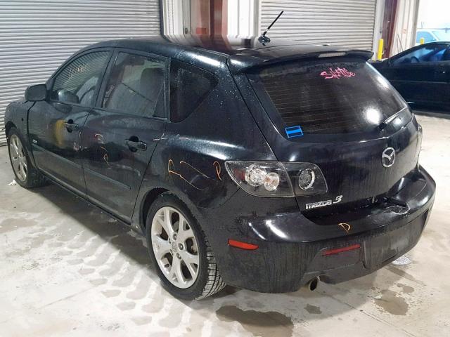 JM1BK343081144159 - 2008 MAZDA 3 HATCHBAC BLACK photo 3