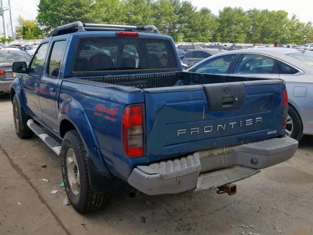 1N6ED27Y11C329529 - 2001 NISSAN FRONTIER C BLUE photo 3