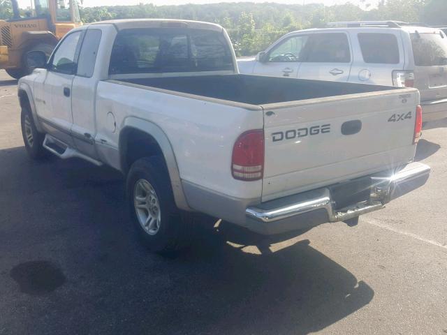 1B7GG22Y5XS249899 - 1999 DODGE DAKOTA WHITE photo 3