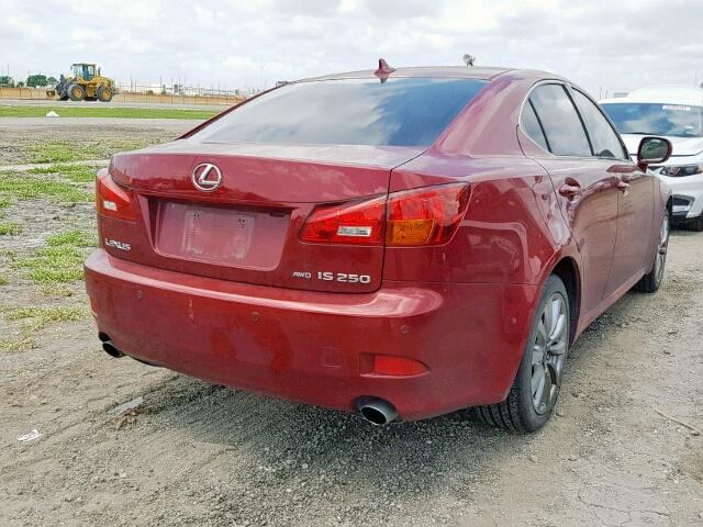 JTHCK262685018964 - 2008 LEXUS IS 250 MAROON photo 4