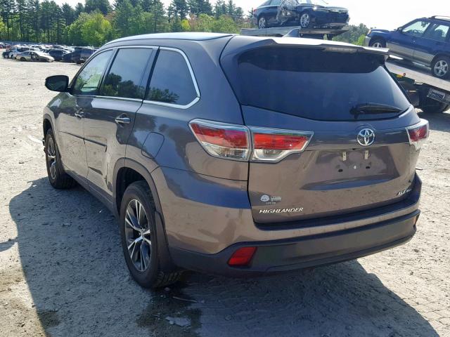 5TDJKRFH7GS505055 - 2016 TOYOTA HIGHLANDER GRAY photo 3