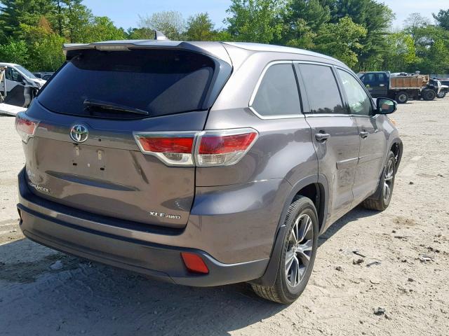 5TDJKRFH7GS505055 - 2016 TOYOTA HIGHLANDER GRAY photo 4