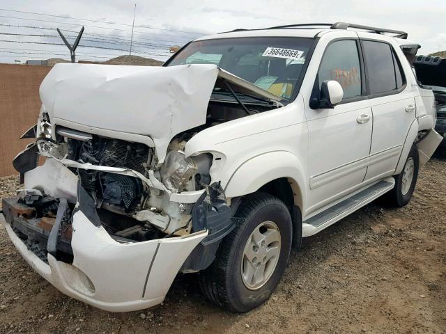 5TDZT38AX2S132700 - 2002 TOYOTA SEQUOIA LI WHITE photo 2