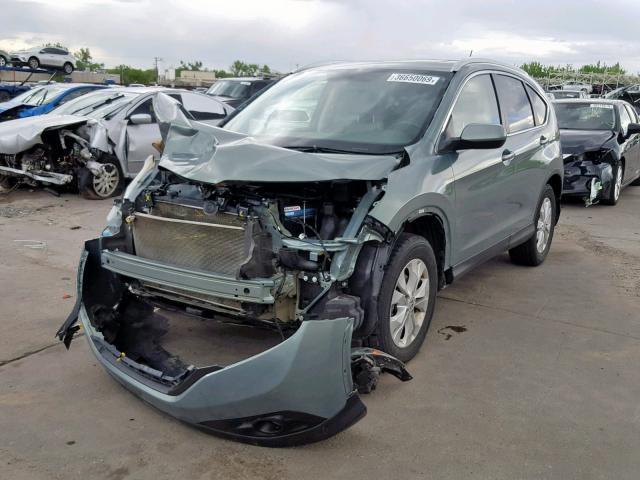 2HKRM4H76CH630035 - 2012 HONDA CR-V EXL TEAL photo 2