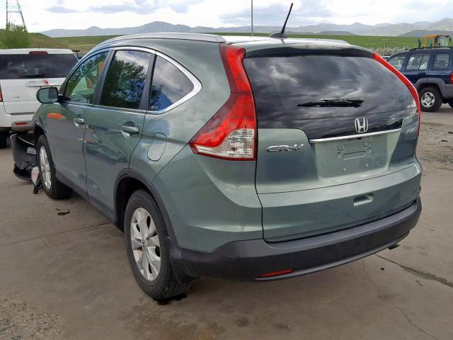 2HKRM4H76CH630035 - 2012 HONDA CR-V EXL TEAL photo 3