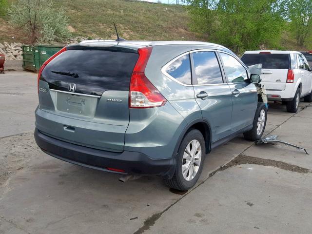 2HKRM4H76CH630035 - 2012 HONDA CR-V EXL TEAL photo 4