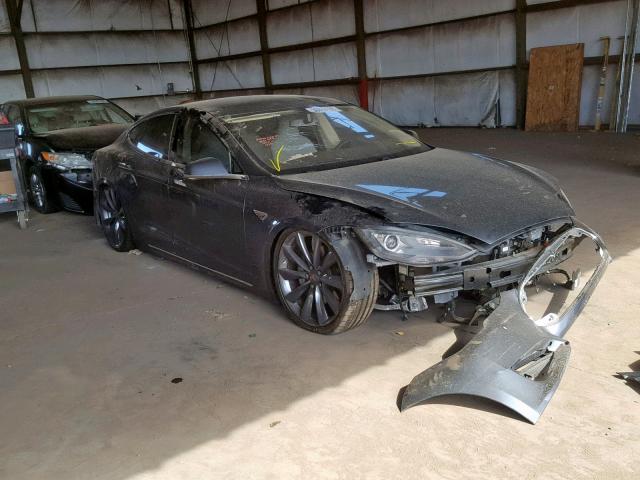 5YJSA1H11EFP51156 - 2014 TESLA MODEL S رمادي صورة 1