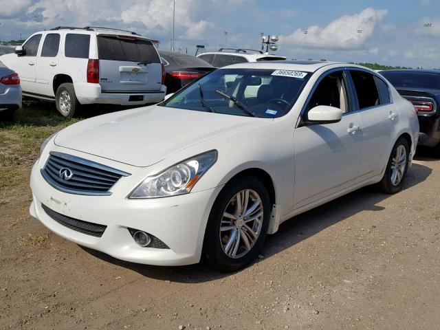 JN1CV6AP1DM719434 - 2013 INFINITI G37 BASE WHITE photo 2