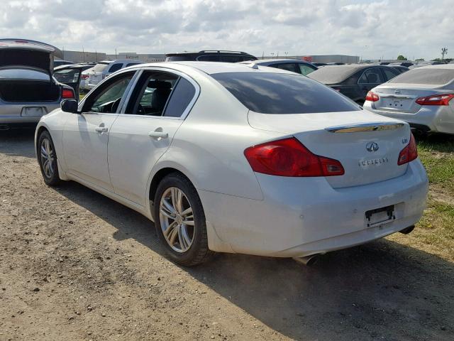 JN1CV6AP1DM719434 - 2013 INFINITI G37 BASE WHITE photo 3