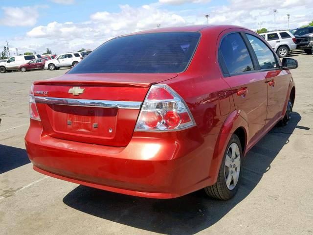 KL1TD5DE9AB066953 - 2010 CHEVROLET AVEO LS RED photo 4