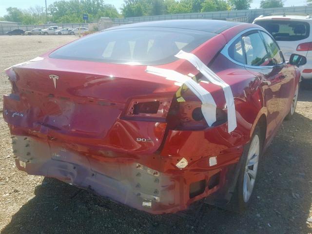 5YJSA1E29GF146415 - 2016 TESLA MODEL S Կարմիր լուսանկար 4