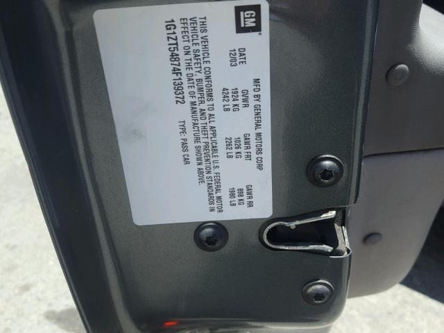 1G1ZT54874F139372 - 2004 CHEVROLET MALIBU LS 灰色 照片 10