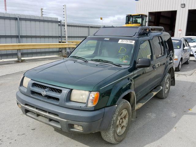 5N1ED28T5YC576239 - 2000 NISSAN XTERRA XE GREEN photo 2