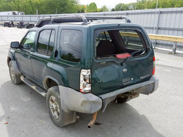 5N1ED28T5YC576239 - 2000 NISSAN XTERRA XE GREEN photo 3