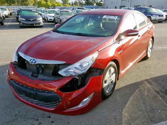 KMHEC4A45CA029364 - 2012 HYUNDAI SONATA HYB RED photo 2