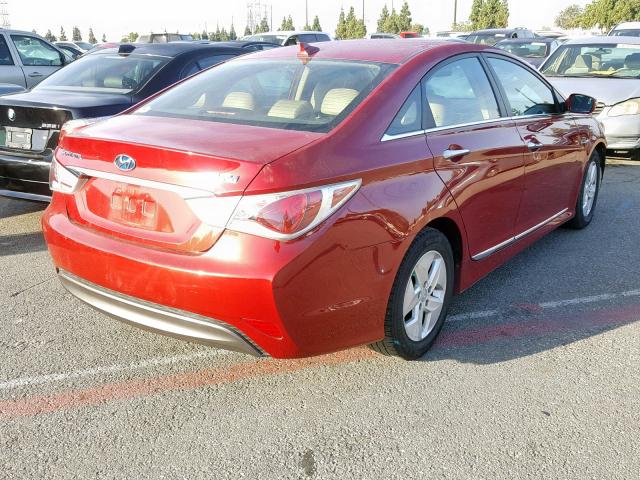 KMHEC4A45CA029364 - 2012 HYUNDAI SONATA HYB RED photo 4