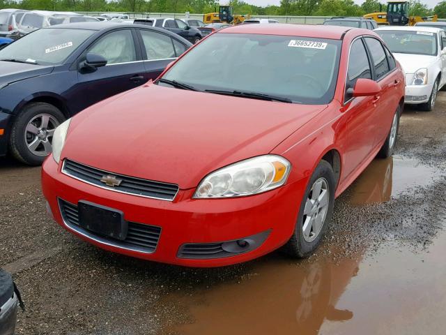 2G1WB5EK9A1163613 - 2010 CHEVROLET IMPALA LT RED photo 2