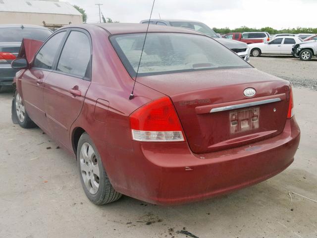 KNAFE121X75421466 - 2007 KIA SPECTRA EX MAROON photo 3