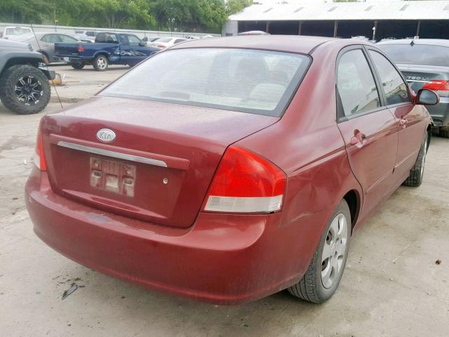 KNAFE121X75421466 - 2007 KIA SPECTRA EX MAROON photo 4