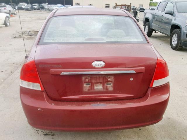 KNAFE121X75421466 - 2007 KIA SPECTRA EX MAROON photo 9